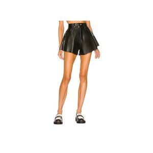 Blank NYC Womens Black Faux Leather Flare Shorts In Stunner Move Size 25
